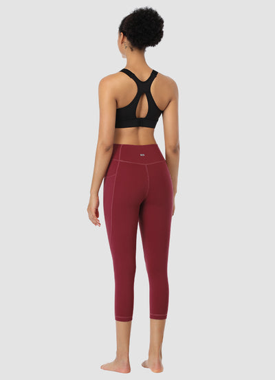 Newborn High Waist Capri Leggings 21” — Dark Red