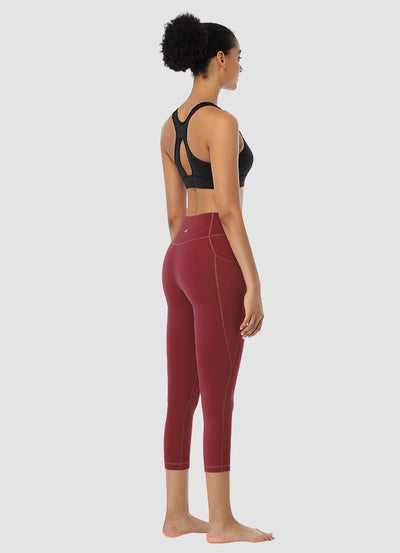 Newborn High Waist Capri Leggings 21” — Dark Red