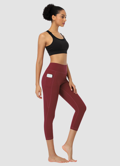 Newborn High Waist Capri Leggings 21” — Dark Red