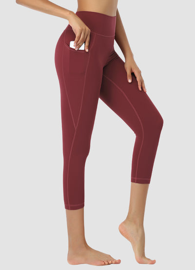 Newborn High Waist Capri Leggings 21” — Dark Red