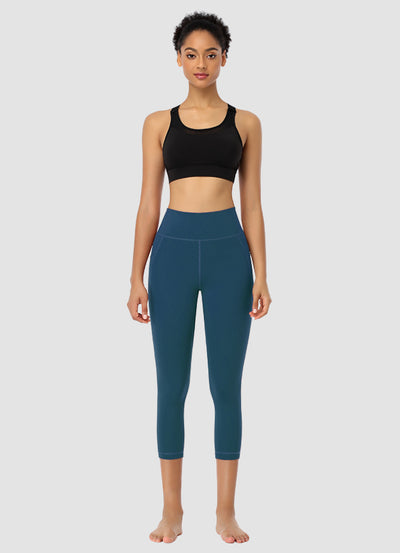 Newborn High Waist Capri Leggings 21” — Teal