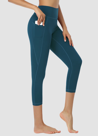 Newborn High Waist Capri Leggings 21” — Teal