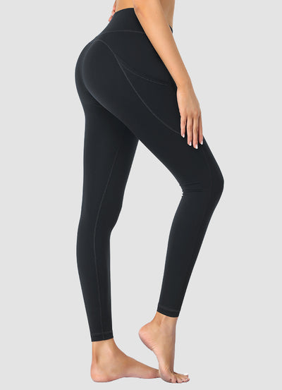 Newborn High Waist Yoga Leggings Full Length — Black