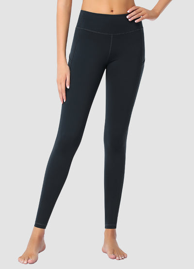 Newborn High Waist Yoga Leggings Full Length — Black