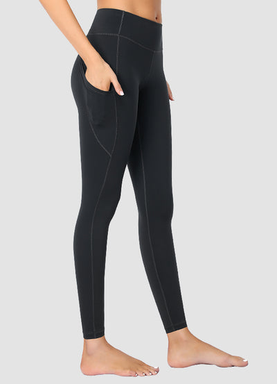 Newborn High Waist Yoga Leggings Full Length — Black