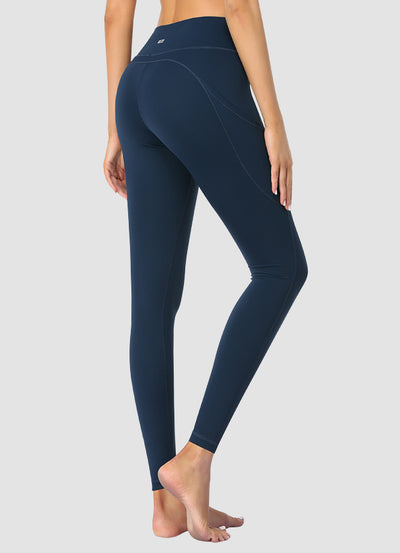 Newborn High Waist Yoga Leggings Full Length — Navy