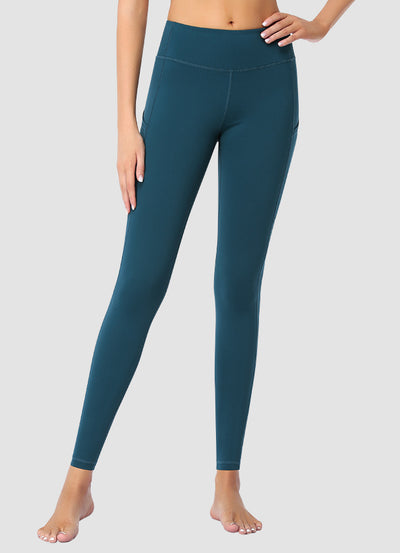 Newborn High Waist Yoga Leggings Full Length — Teal