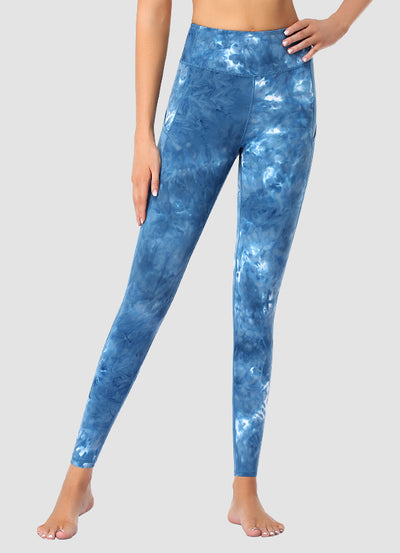 Newborn High Waist Yoga Leggings Full Length — Tie Dye