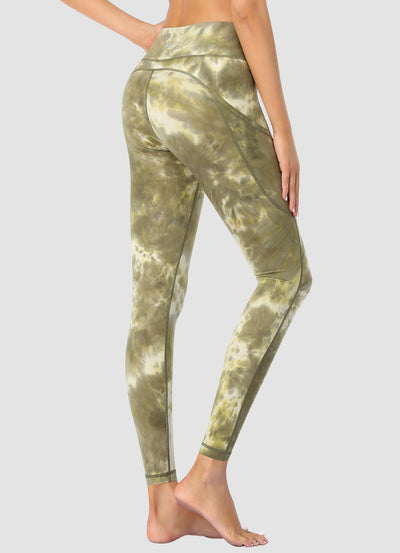 Newborn High Waist Yoga Leggings Full Length — Tie Dye