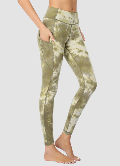 Newborn High Waist Yoga Leggings Full Length — Tie Dye