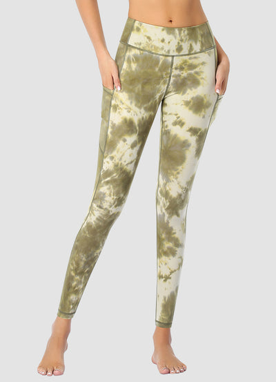 Newborn High Waist Yoga Leggings Full Length — Tie Dye