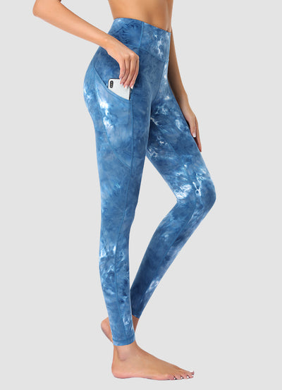 Newborn High Waist Yoga Leggings Full Length — Tie Dye