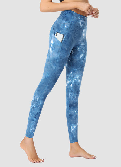 Newborn High Waist Yoga Leggings Full Length — Tie Dye